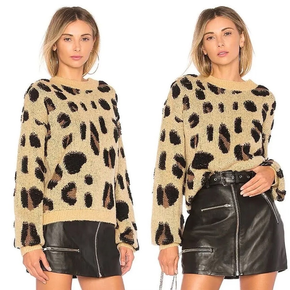 NWT House of Harlow Lawrence leopard sweater - SIZE XS